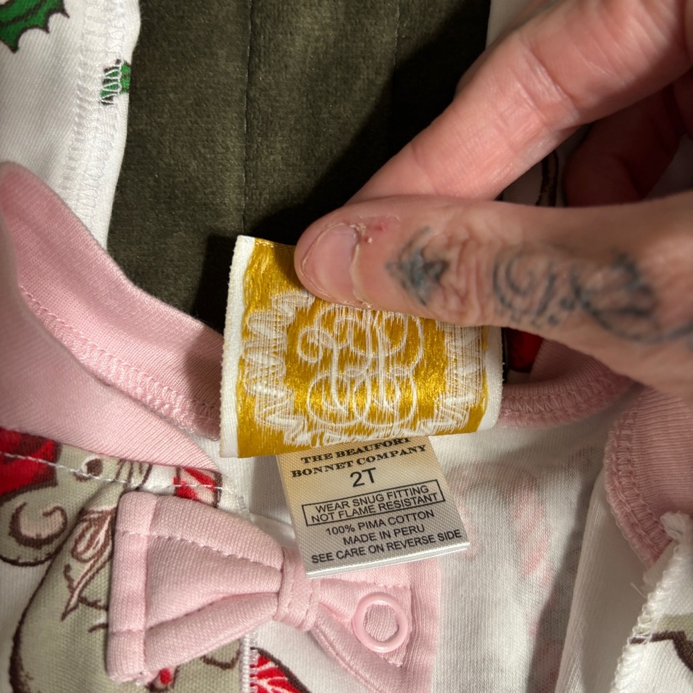 The Beaufort Bonnet Company Festive Mouse Pajama Set - Pink and White - Picture 2 of 2